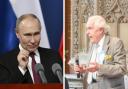 Russian president Vladimir Putin, and Reform UK candidate Julian Malins