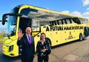 John Swinney and Kate Forbes unveiled the SNP's battle bus on Friday