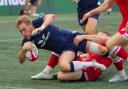The outstanding Gus Warr scpres a try in Scotland's demolition of Canada in Ottowa last weekend
