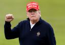 US president-elect Donald Trump playing golf at Turnberry golf course