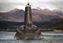 A Royal Navy submarine Vanguard, whch carries Trident missiles..