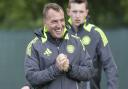 Celtic manager Brendan Rodgers in training ahead of the start of the new Premiership season