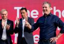 From left: Scottish Labour's Michael Shanks and Anas Sarwar, and UK Labour leader Keir Starmer