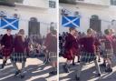 A video posted by the Scotland rugby team showed schoolchildren welcoming them to Uruguay