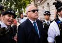 Former BBC broadcaster Huw Edwards arriving at Westminster Magistrates' Court, London