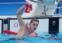 Duncan Scott celebrates winning silver in the Men’s 200m Individual Medley Final at the Paris La Defense Arena