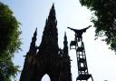 Japanese contemporary circus troupe, Cirquework, at the Scots Monument, Edinburgh