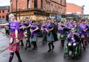 Pipers on the streets of Glasgow for Piping Live! which takes place until Sunday