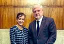 External Affairs Secretary Angus Robertson with Israeli deputy ambassador Daniela Grudsky