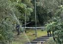 An area near a Glasgow bus stop has been taped off following reports of a 'rape'