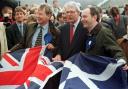 Prime Minister John Major, Ian Lang (left) and Scottish Secretary Michael Forsyth (right). Photo by Chris Bacon/PA