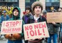 Protesters campaign against the development approval given to the Rosebank oil and gas field, off Shetland