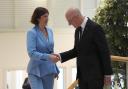 First Minister John Swinney and Chancellor Rachel Reeves during during a visit to Atlantic Quay in Glasgow