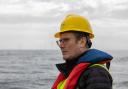 Keir Starmer during a visit to the Beatrice wind farm off the Caithness coast