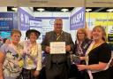 Graham Leadbitter with Waspi campaigners at the SNP conference