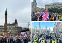 Far-right and anti-racist protesters both gathered in Glasgow's George Square on Saturday