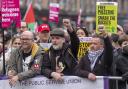 Activists from Stand Up To Racism Scotland gather in Glasgow's George Square, in a counter protest to a far-right rally. Picture date: Saturday September 7, 2024. PA Photo. See PA story POLITICS Protests. Photo credit should read: Jane Barlow/PA