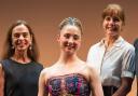 Antonia Cramb flanked by prima ballerina Alessandra Ferri (left) and Dame Darcey Bussell