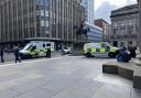 A Glasgow art gallery has been closed after a person fell from the balcony inside