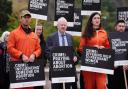 John Mason outside the Scottish Parliament with member of the Society for the Protection of Unborn Children