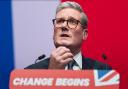 Keir Starmer speaking at the Labour Party conference in Liverpool