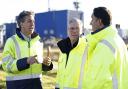 Keir Starmer (centre), Scottish Labour leader Anas Sarwar (right) and Ed Miliband, Shadow Energy Security and Net Zero Secretary (left), during a visit to St Fergus Gas