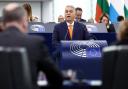 Hungary's Prime Minister Viktor Orban presents the programme for Hungary's six-month Council Presidency as part of a plenary session at the European Parliament in Strasbourg on October 9, 2024. (Photo by FREDERICK FLORIN / AFP) (Photo by