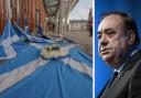 Tributes had been placed outside Holyrood for Alex Salmond