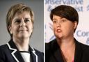 Former first minister Nicola Sturgeon (left) and former Scottish Tory leader Ruth Davidson