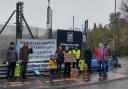 Anti-nukes campaigners outside Faslane