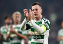 Celtic captain Callum McGregor applauds supporters at Parkhead after the Champions League win over RB Leipzig on Tuesday night