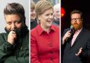 Left to right: Susie McCabe, Nicola Sturgeon, Frankie Boyle