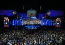 US Vice President and Democratic presidential candidate Kamala Harris speaks during a campaign rally on the Benjamin Franklin Parkway in Philadelphia, Pennsylvania