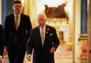 King Charles arrives for an International Sustainability reception at Buckingham Palace in London