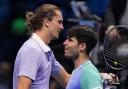 Alexander Zverev, left, defeated Carlos Alcaraz (Antonio Calanni/AP)