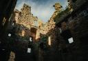 An interior view of the ruined 16th-century Baltersan Castle