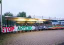 Protesters outside the Thales factory in Govan