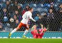 Dundee United's Sam Dalby celebrates after scoring beyond Rangers’ Jack Butland