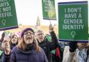 For Women Scotland campaigners have protested against trans rights outside the Scottish Parliament