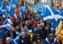 All Under One Banner march for independence in Glasgow.  Photograph by Colin Mearns.