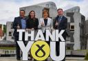 Nicola Sturgeon pictured with the three newly elected SNP MEPs Christian Allard, Aileen McLeod and Alyn Smith