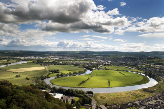 River Forth and Stirling city seem from National Wallace monument..