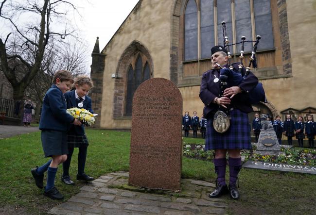 A ceremony was held by the Skye terrier’s grave in Edinburgh on Friday