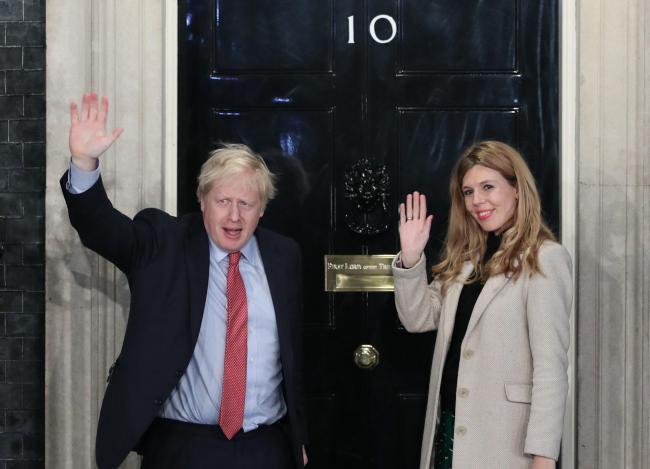 Boris and Carrie Johnson outside Downing Street