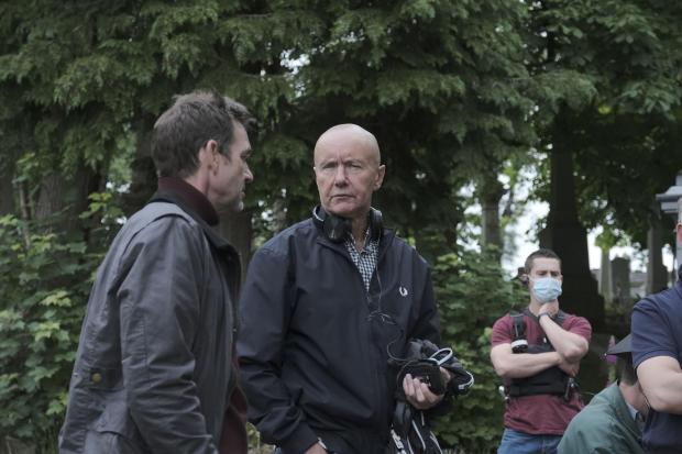 The National: Irvine Welsh on the set of his police drama creation Crime