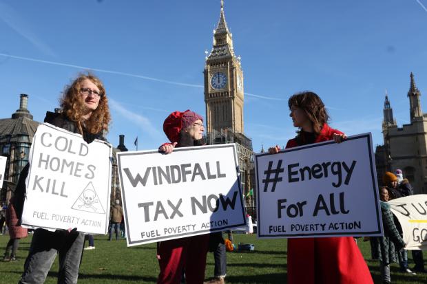 People in Parliament Square, London, take part in a protest about the cost-of-living crisis. Photo: PA