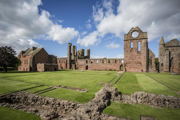 The National: Arbroath Abbey - currently closed off for repairs but the visitor centre is open. Picture from VIsit Angus