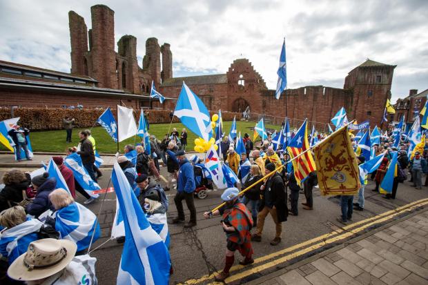 All Under One Banner march for independence, Arbroath. Credit: Colin Mearns