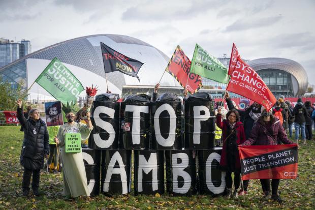The National: Activists at COP26 where Cambo was a major talking point