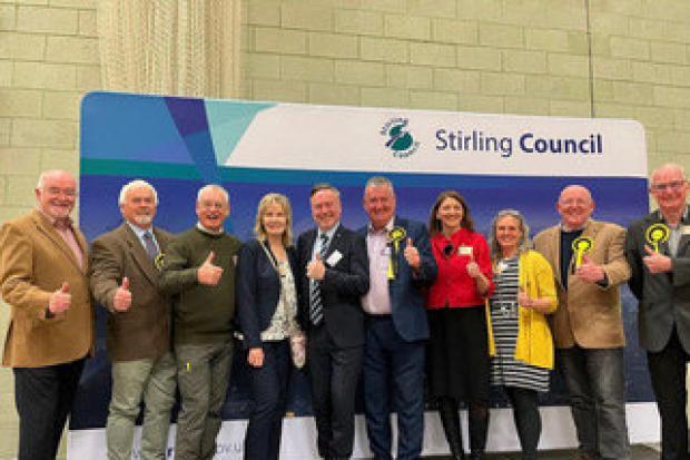 MP Alyn Smith joins the celebrations after the SNP’s triumph in Stirling